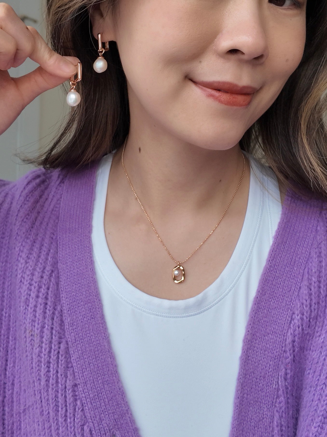 Baroque Pearl Drop Earrings – 18K Gold Plated S925 Sterling Silver Vintage Style