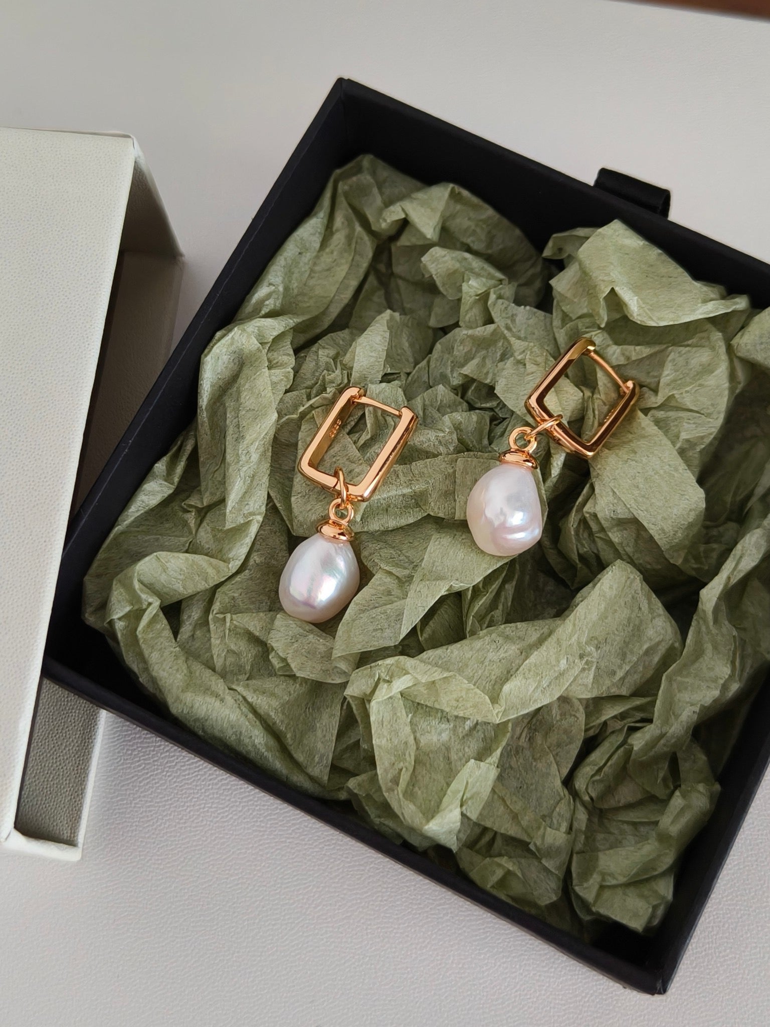 Baroque Pearl Drop Earrings – 18K Gold Plated S925 Sterling Silver Vintage Style