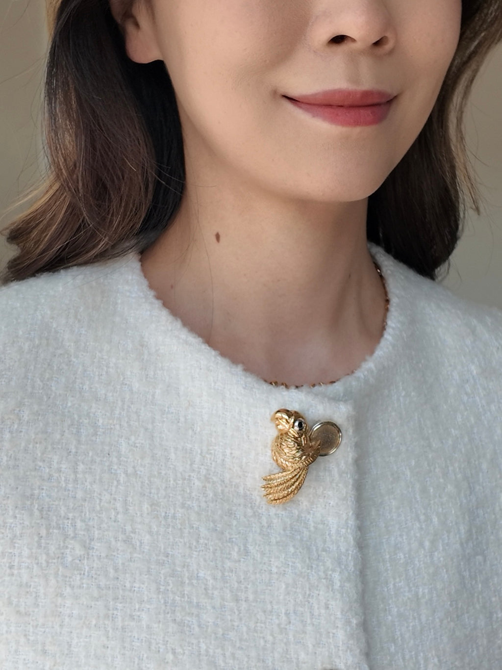 d'Orlan Vintage Parrot Brooch – 22K Gold Plated Statement Style