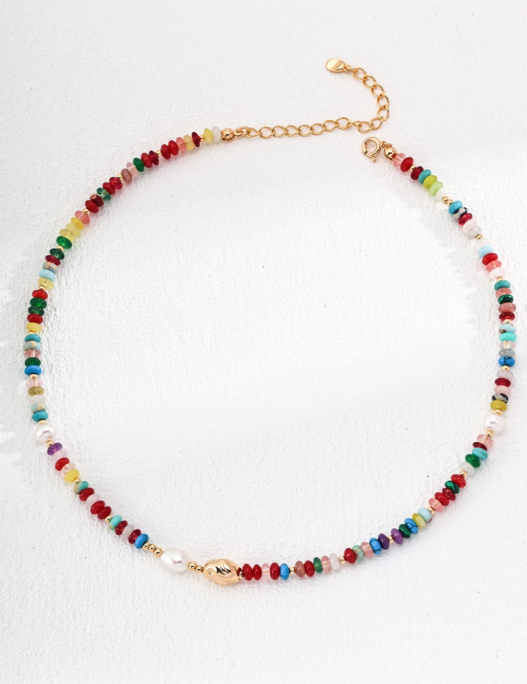 Natural Colorful Gemstone & Freshwater Pearl Necklace / Bracelet – 18K Gold Plated S925 Sterling Silver Summer Jewelry