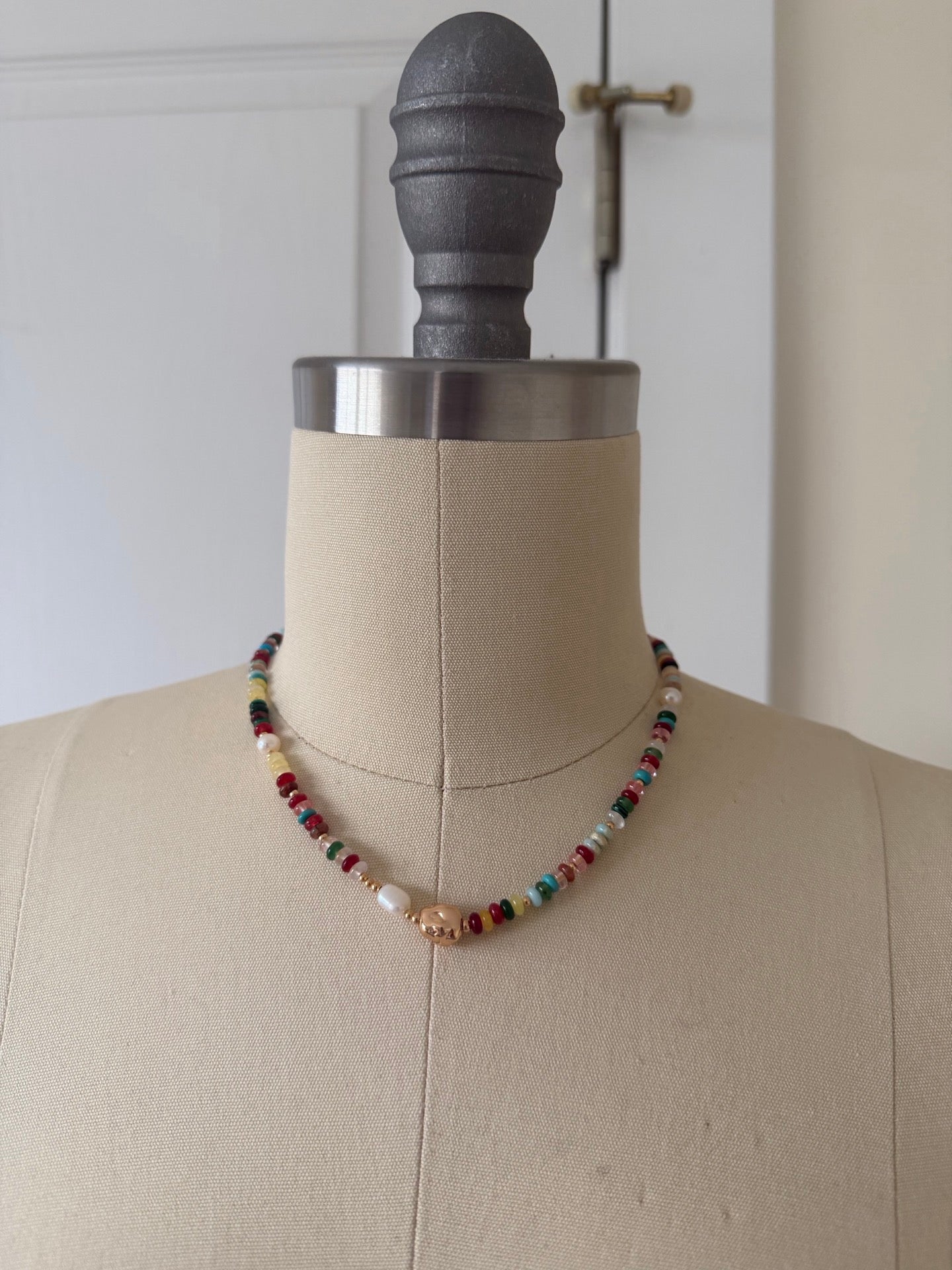 Natural Colorful Gemstone & Freshwater Pearl Necklace / Bracelet – 18K Gold Plated S925 Sterling Silver Summer Jewelry