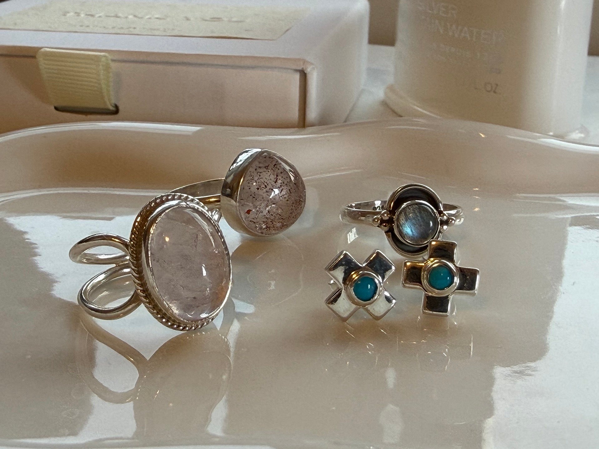 Handcrafted Labradorite Ring – S925 Sterling Silver Vintage Style