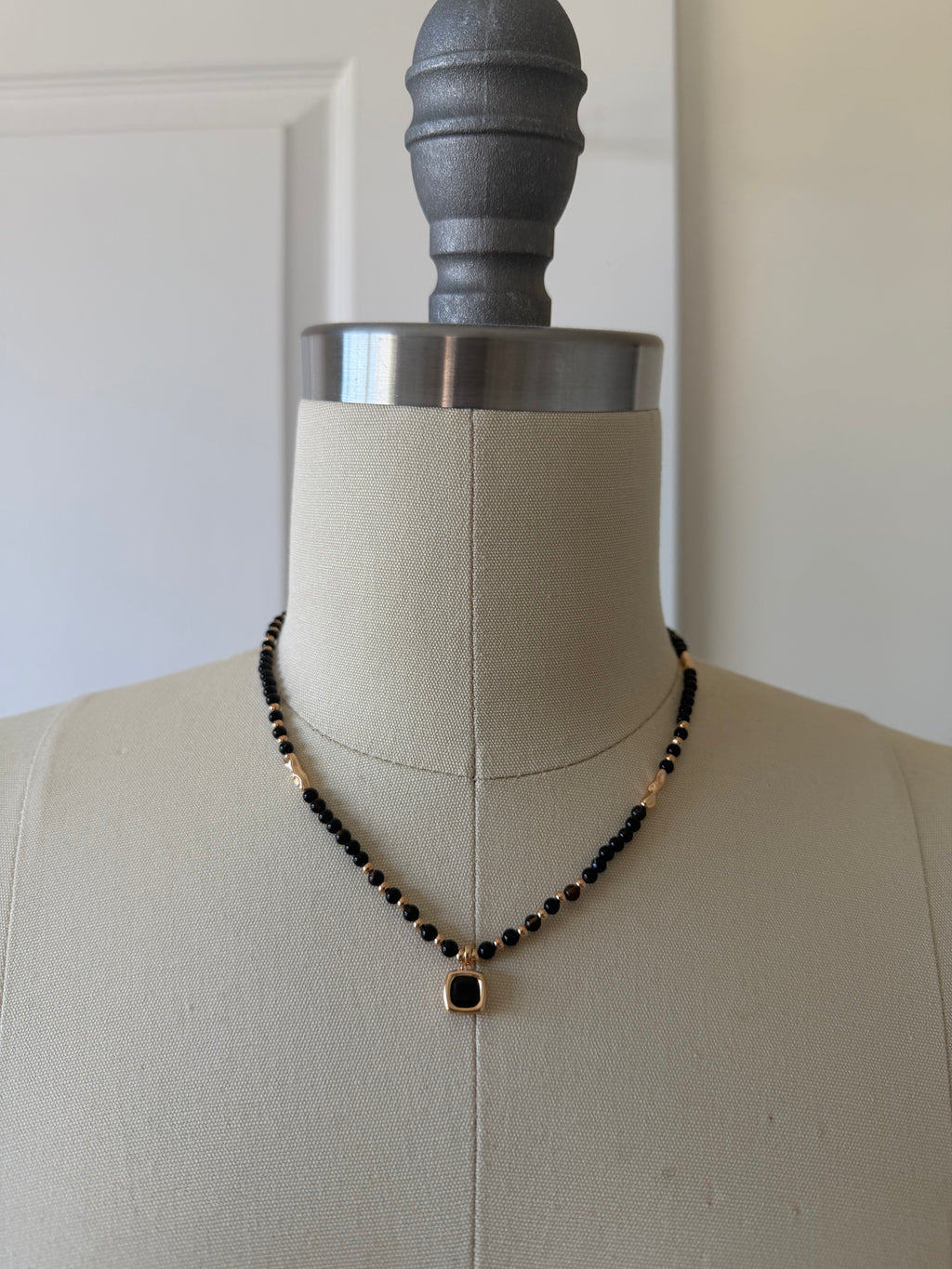 Black Agate Pearl Jewelry Set – 18K Gold Plated S925 Sterling Silver Vintage Style