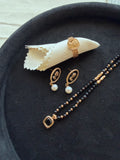Black Agate Pearl Jewelry Set – 18K Gold Plated S925 Sterling Silver Vintage Style
