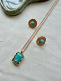 Robin Egg Blue Amazonite Pendant Necklace – 18K Gold Plated S925 Silver