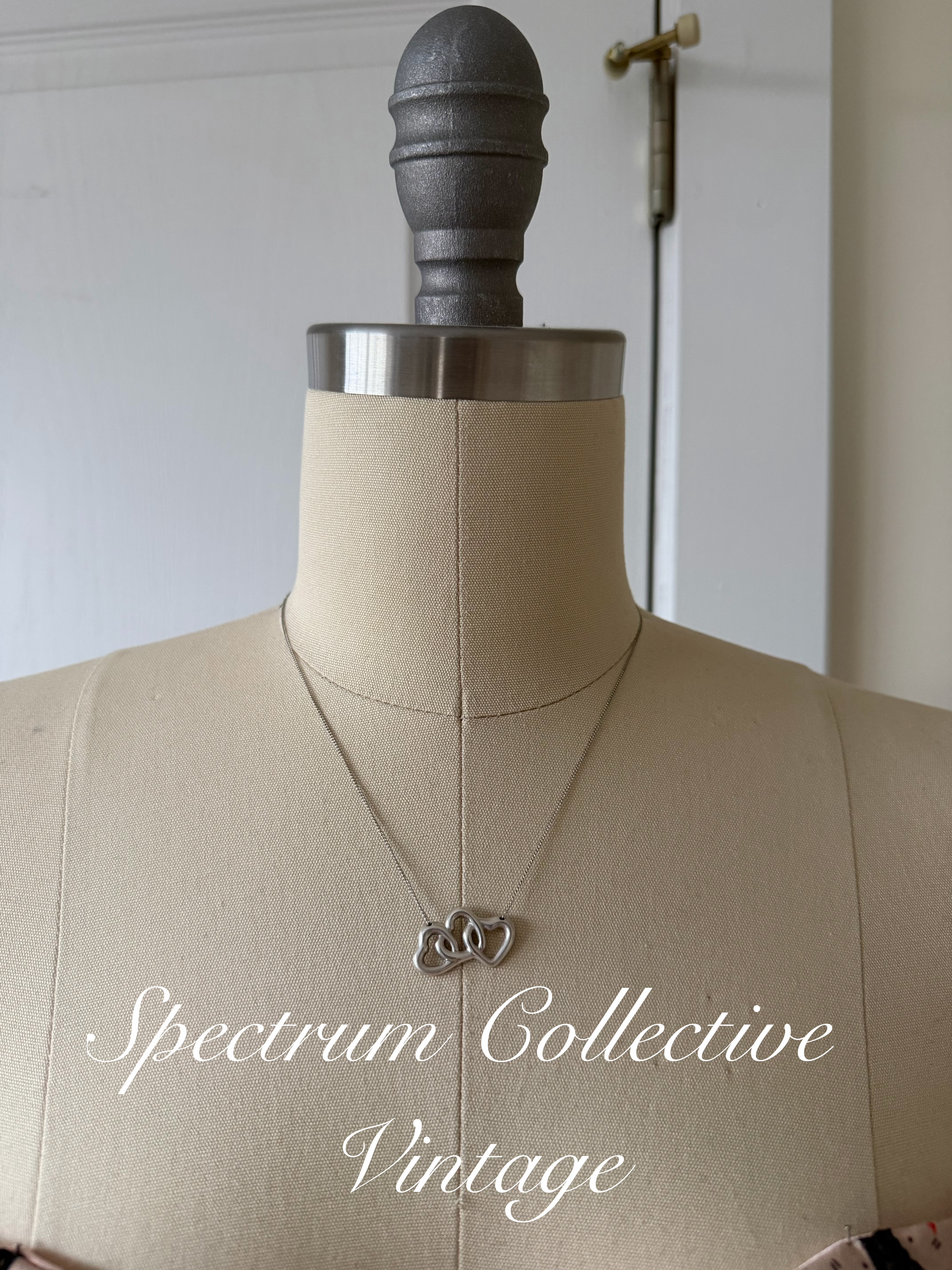 Tiffany & Co. Vintage Sterling Silver Elsa Peretti Triple Hearts Necklace