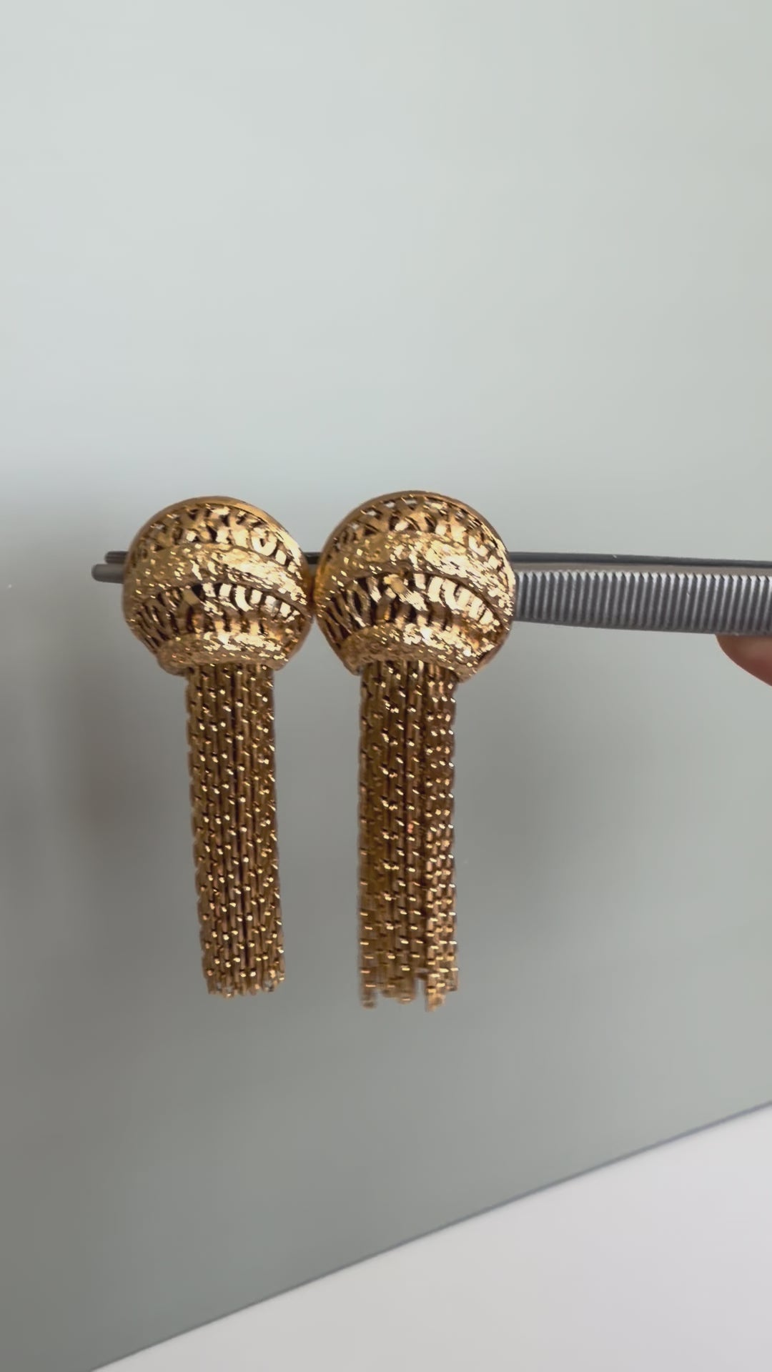 Monet Tassel Clip Earrings – Gold Statement